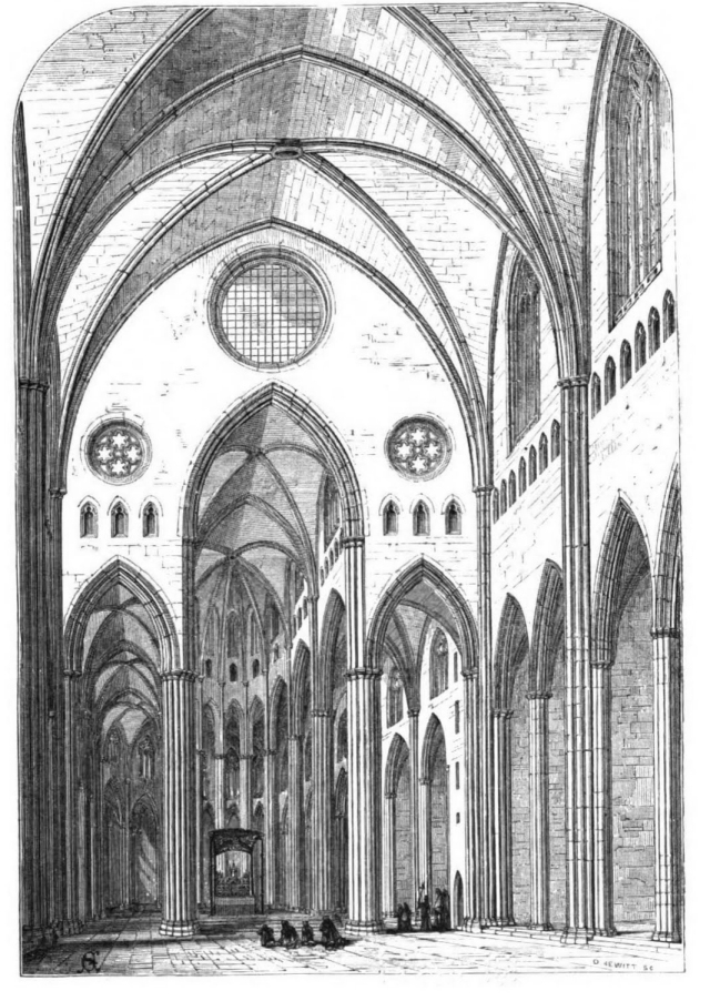  Dibujo de la catedral de Girona.   George Edmund Street en ‘Some account of Gothic architecture in Spain-1865′ libro propiedad de Library of the University of Michigan, digitalizado por Google.